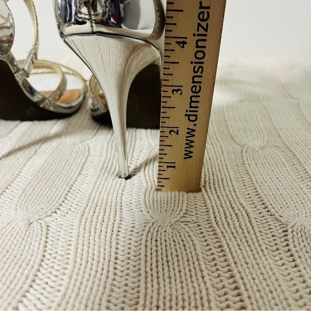 Jessica Simpson Wylanne Women’s Size 6M Silver Rhinestones Strap Heels EUC - Picture 7 of 10